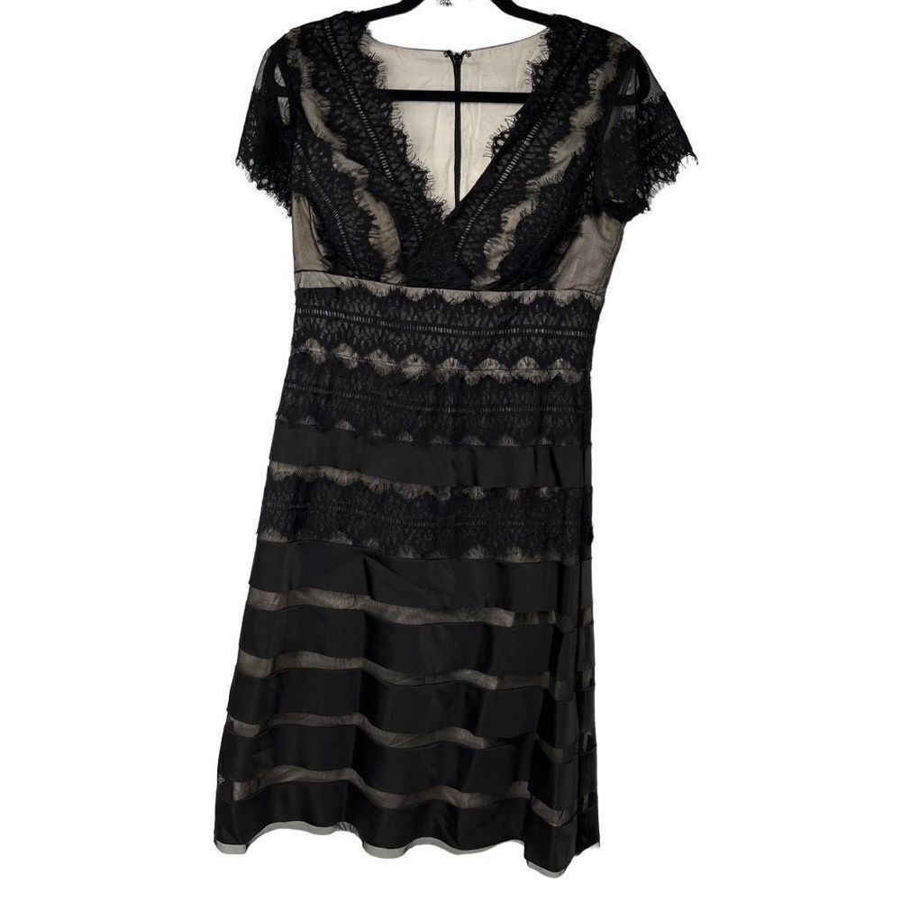 JS‎ Collections Black Lace V Neck Dress - Picture 3 of 11